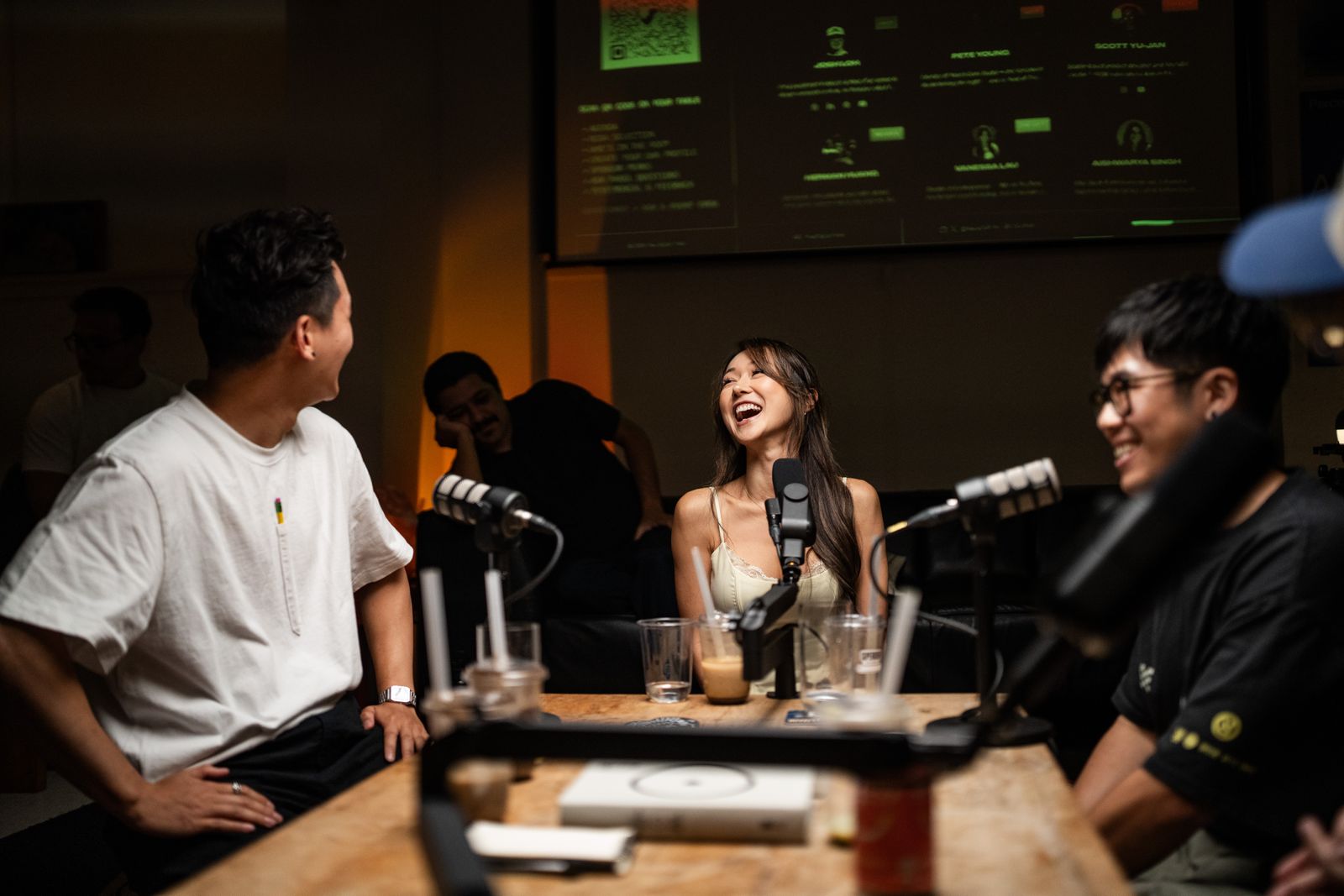The panel laughing at the table